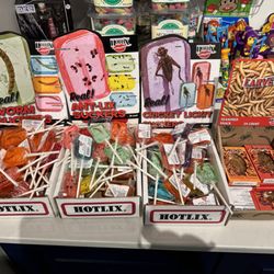 Phillips Candies - Worm-, Ant-, and Cricket-suckers and Cheddar Cheese and BBQ flavored worms!