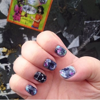 Akiko Nails - 1st visit: Showed photos of the galaxy & cat design I wanted & they turned out perfect! Exactly what I showed her & then some! - Nail Salons Near Me - New York, New York