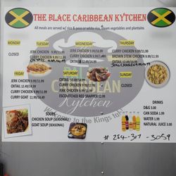 The Palace Caribbean Kytchen - Menu for you!