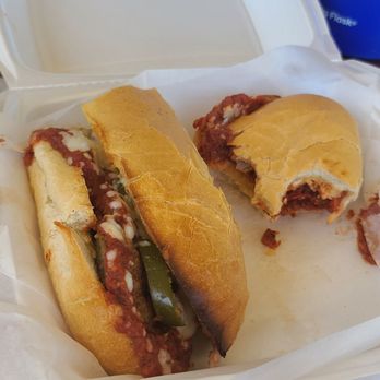 Giant Bronx Pizza - Meatball sub, I added jalapenos..sooo good - Pizza Near Me - Santee, California
