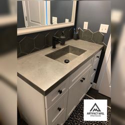 Artifact Mfg - Concrete vanity with trough sink