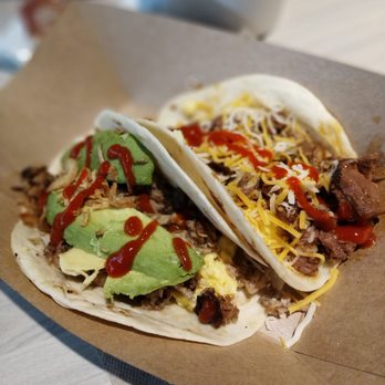 The Peached Tortilla - Pork belly breakfast taco, and Korean steak breakfast taco - Tacos Near Me - Austin, Texas