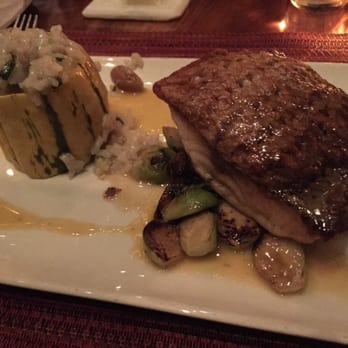 Moderne Barn Restaurant - Sea bass and squash, chestnut risotto - New American Near Me - Armonk, New York Moderne Barn Restaurant - Sea bass and squash, chestnut risotto - New American Near Me - Armonk, New York