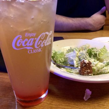Texas Roadhouse - Bad Caesar Salad and tasty Arnold Palmer w/ wild strawberry lemonade and sweet tea - Barbeque Near Me - Riverview, Florida
