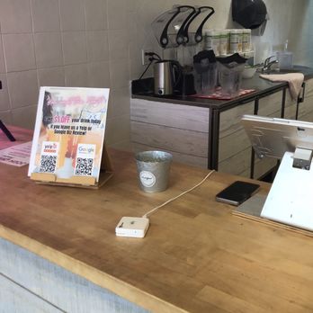 Fuel Good Nutrition - Counter (Note: There's a shady Yelp Review Discount Promotion on table.) - Juice Bars & Smoothies Near Me - Glendora, California