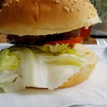 Ortobello - The 'easy' burger. A small beef patty. No fries. It's Ok, I shared my Fave's fries. He's nice like that. - Gastropubs Near Me - Milan, Michigan
