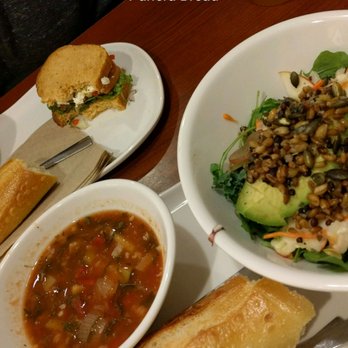 Panera Bread - Ancient grain salad, garden pesto soup and baguette - Sandwiches Near Me - New Hyde Park, New York Panera Bread - Ancient grain salad, garden pesto soup and baguette - Sandwiches Near Me - New Hyde Park, New York
