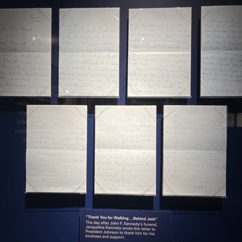 LBJ Presidential Library - A letter from Jackie Kennedy to Pres Johnson after JFK funeral thanking him for walking behind the casket - Libraries Near Me - Austin, Texas LBJ Presidential Library - A letter from Jackie Kennedy to Pres Johnson after JFK funeral thanking him for walking behind the casket - Libraries Near Me - Austin, Texas