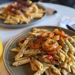 Lips Cafe - Rasta Pasta with Sweet Chili Shrimp