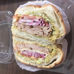 Best Deli & Grill - Honey Turkey & Swiss, spicy mustard, red onions, L&T