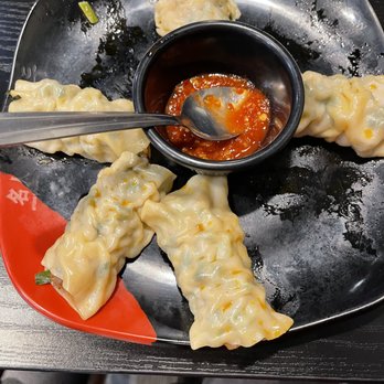 Myungin Dumplings - spicy shrimp dumplings. Already ate three of them - Korean Near Me - Northridge, California Myungin Dumplings - spicy shrimp dumplings. Already ate three of them - Korean Near Me - Northridge, California