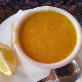 Mezza Mediterranean Grille - Lentil soup, don't forget to squeeze some lemon, it makes huge difference - Mediterranean Near Me - Southfield, Michigan