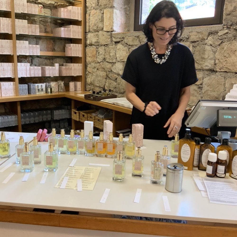 Parfumerie Galimard - Our patient tour guide giving her suggestions to my mother - Perfume Near Me - Eze-Village, 06