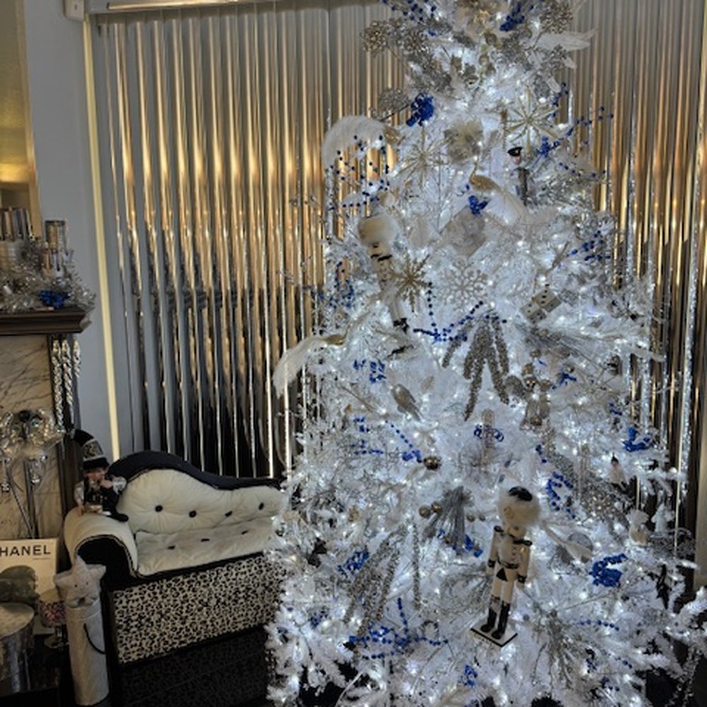 My new tree filled with hanging crystals and silver sprays from Aldik. Home decorating it. My new tree filled with hanging crystals and silver sprays from Aldik. Home decorating it.