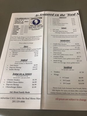 Menu photo 3 Chubbfathers Alabaster, AL Menu photo 3 Chubbfathers Alabaster, AL