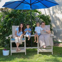 Miller Haus Furniture - We offer a full line of poly outdoor furniture. Shown is the Contemporary Balcony Chair Set. Come discover the quality of Miller's poly!