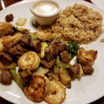 Jay's Asian Fusion Restaurant - Steak and shrimp hibachi, not shown is soup and salad that also comes with it. - Asian Fusion Near Me - Longs, South Carolina Jay's Asian Fusion Restaurant - Steak and shrimp hibachi, not shown is soup and salad that also comes with it. - Asian Fusion Near Me - Longs, South Carolina
