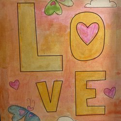 Dollar Tree - My talented baby girl!! She painted this for Valentine's Day! Happy Valentine's to everyone :) Be happy, and healthy - Aloha