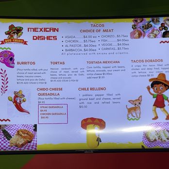 Que Chido Restaurant - Menu behind cashier that they said are the wrong prices - New Mexican Cuisine Near Me - North Miami Beach, Florida Que Chido Restaurant - Menu behind cashier that they said are the wrong prices - New Mexican Cuisine Near Me - North Miami Beach, Florida