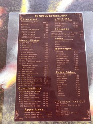 Menu photo 2 El Huevo Estrellado 2 Alpine, CA