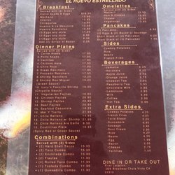El Huevo Estrellado 2 - Menu