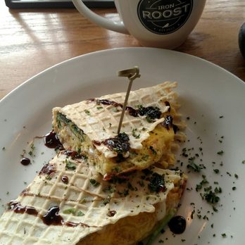 Iron Roost - A daily special, an omelet wedge, wrapped taco style in a thin waffle. The omelet was fantastic, the rest meh. - Breakfast & Brunch Near Me - Ballston Spa, New York Iron Roost - A daily special, an omelet wedge, wrapped taco style in a thin waffle. The omelet was fantastic, the rest meh. - Breakfast & Brunch Near Me - Ballston Spa, New York