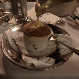 Grand Marnier soufflé with cold custard sauce Grand Marnier soufflé with cold custard sauce