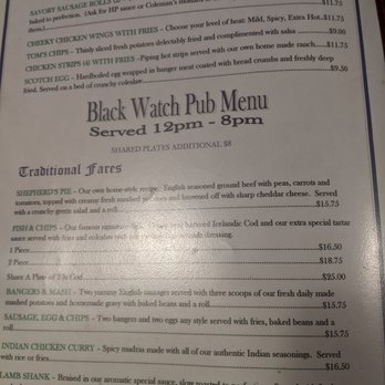 Black Watch Pub - Menu - Pubs Near Me - Upland, California
