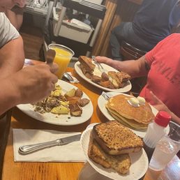 a man eating breakfast