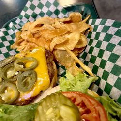McCoy's Pub - McCoy's Burger with jalapeños added!