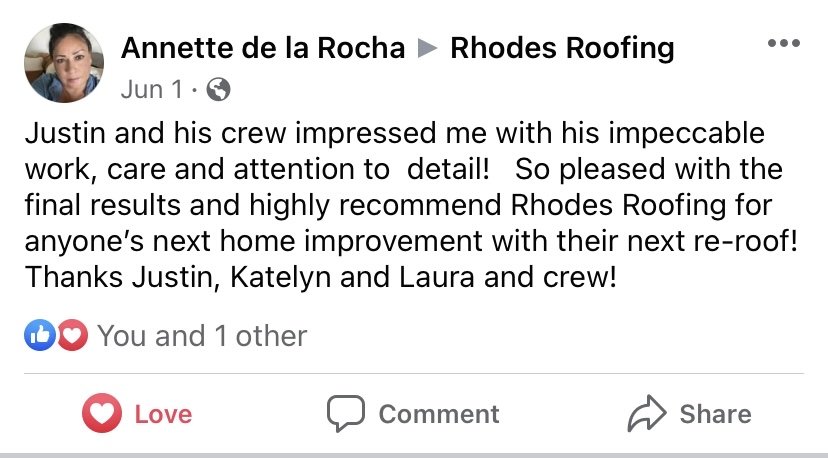 Slide of Rhodes Roofing