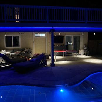 Kb Works - LED strip lighting to match the pool - General Contractors Near Me - Huntington Beach, California Kb Works - LED strip lighting to match the pool - General Contractors Near Me - Huntington Beach, California
