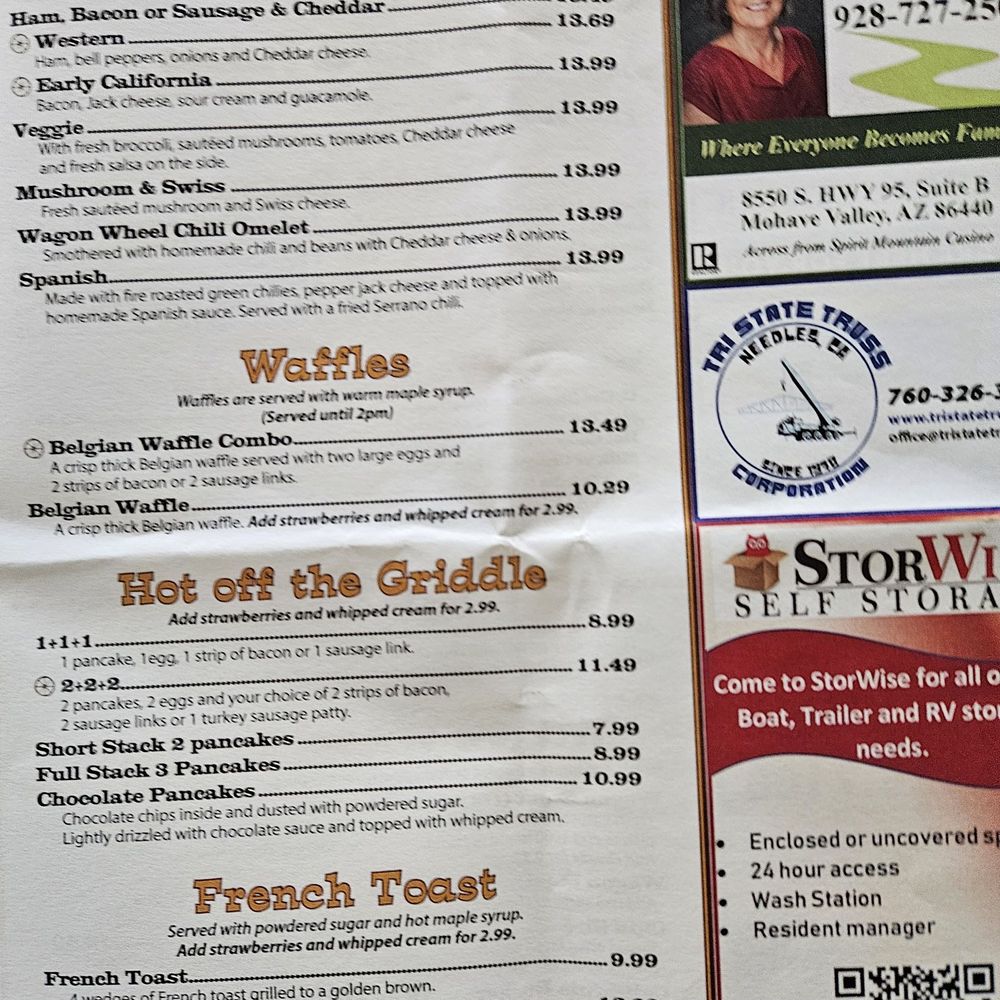 Wagon Wheel Restaurant - Menu items - American Near Me - Needles, California Wagon Wheel Restaurant - Menu items - American Near Me - Needles, California