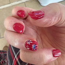 My nails that were done for the Fourth of July.
