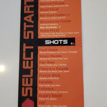 Select Start - Menu as of Nov 2018 - Arcades Near Me - Dallas, Texas Select Start - Menu as of Nov 2018 - Arcades Near Me - Dallas, Texas