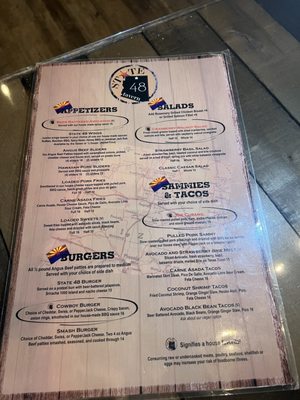 Menu photo 7 State 48 Tavern Page, AZ