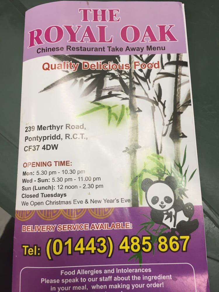 ROYAL OAK CHINESE RESTAURANT Merthyr Road, Pontypridd, Rhondda Cynon