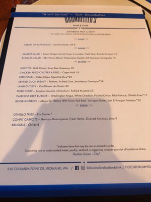 Menu photo 5 Drumheller's Food & Drink Richland, WA