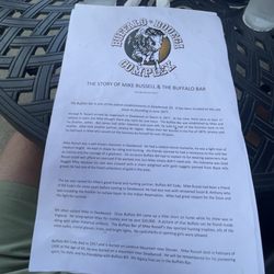 Buffalo Bodega Bar - Menu
