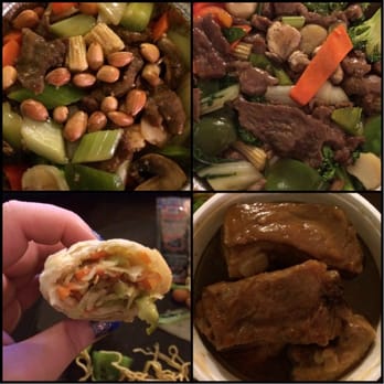 Silver Wok - Almond beef ding, beef mixed veg. chow mien, spring roll, honey garlic spare ribs. - Chinese Near Me - Kingston, Ontario