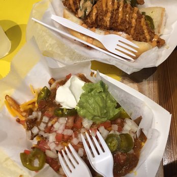 Dat Dog - Loaded Fries Fried Chicken Hot Dog - Hot Dogs Near Me - New Orleans, Louisiana Dat Dog - Loaded Fries Fried Chicken Hot Dog - Hot Dogs Near Me - New Orleans, Louisiana
