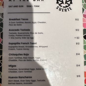 Paloma Suerte - Menu - Mexican Near Me - Fort Worth, Texas Paloma Suerte - Menu - Mexican Near Me - Fort Worth, Texas