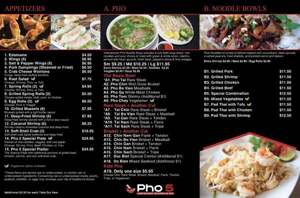 Menu photo 1 Pho 5 Castle Pines, CO