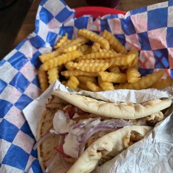 Athenian Restaurant - Grilled Chicken Gyro and Fries - American Near Me - Cincinnati, Ohio