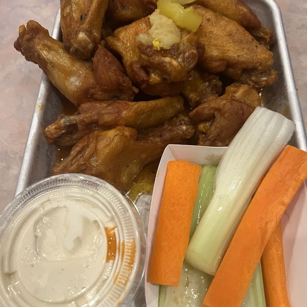 Waldo's Wings - Medium Buffalo sauce wings - Burgers Near Me - Winston Salem, North Carolina Waldo's Wings - Medium Buffalo sauce wings - Burgers Near Me - Winston Salem, North Carolina