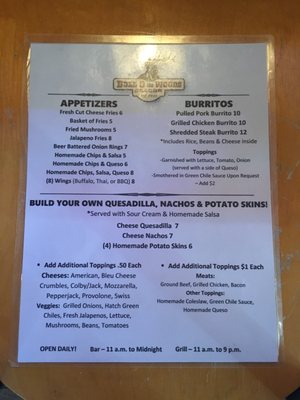 Menu photo 2 Bull O' the Woods Saloon Red River, NM Menu photo 2 Bull O' the Woods Saloon Red River, NM