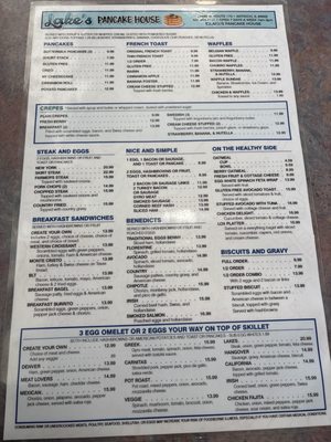 Menu photo 2 Lake's Pancake House Antioch, IL