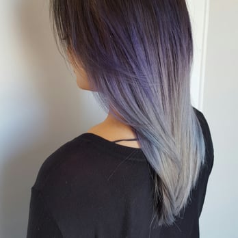 The MadHouse Salon - Purple silver ombre. Tapping into my punky grandma status. - Hair Salons Near Me - Newark, California