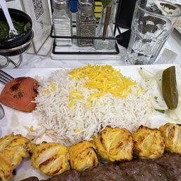 Beef koobideh and chicken plate Beef koobideh and chicken plate
