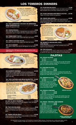 Menu photo 8  Los Toreros Mexican Grill Prattville, AL